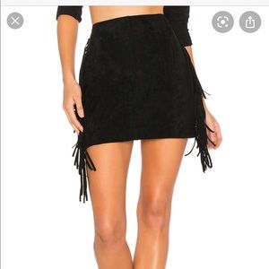 Endless Rose Suede Fringe Skirt